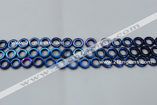 CHE1020 15.5 inches 12mm donut plated hematite beads wholesale