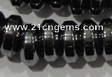 CHE111 15.5 inches 5*12mm rondelle large hole hematite beads