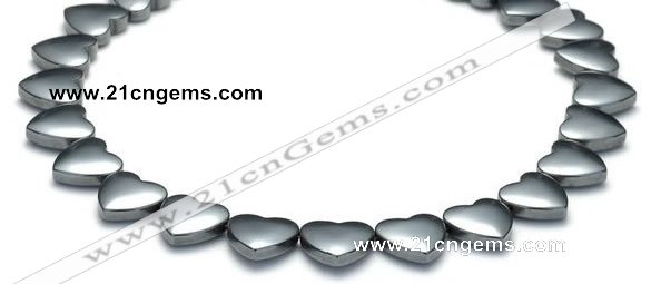 CHE12 15 inches 12mm heart shape hematite beads Wholesale