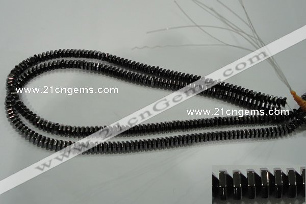 CHE134 15.5 inches 3*6mm pyramid hematite beads wholesale