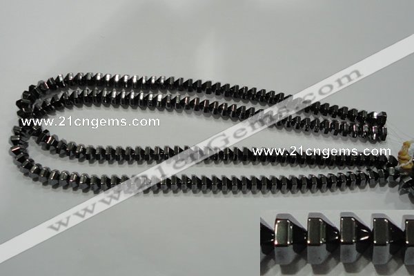 CHE135 15.5 inches 5*8mm pyramid hematite beads wholesale