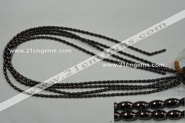 CHE136 15.5 inches 3*5mm rice hematite beads wholesale