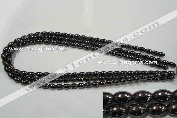 CHE138 15.5 inches 5*8mm rice hematite beads wholesale