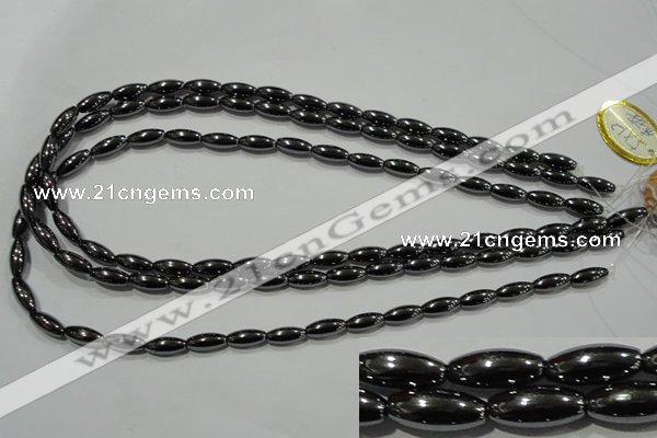 CHE139 15.5 inches 5*12mm rice hematite beads wholesale