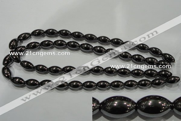 CHE140 15.5 inches 10*15mm rice hematite beads wholesale