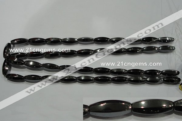 CHE141 15.5 inches 8*20mm faceted rice hematite beads wholesale