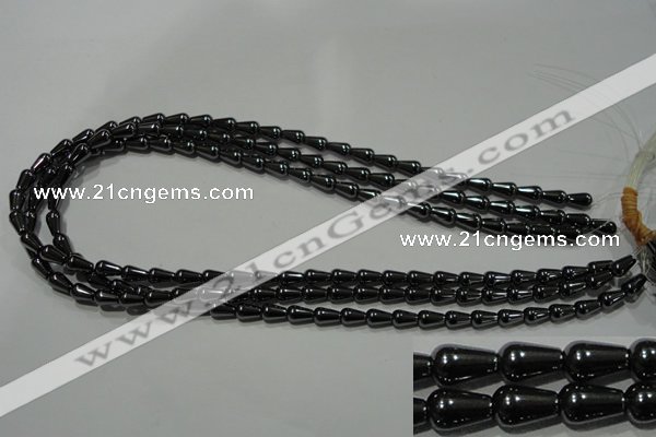 CHE146 15.5 inches 5*8mm teardrop hematite beads wholesale