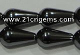 CHE148 15.5 inches 8*16mm teardrop hematite beads wholesale