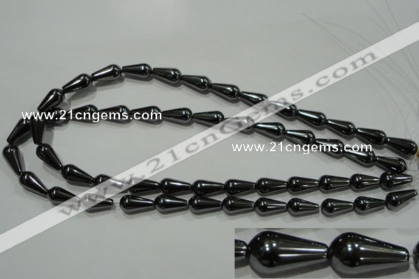 CHE148 15.5 inches 8*16mm teardrop hematite beads wholesale