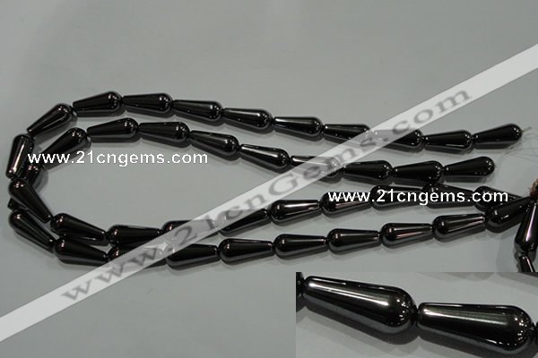 CHE149 15.5 inches 8*20mm teardrop hematite beads wholesale