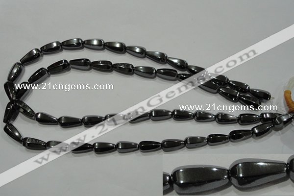 CHE152 15.5 inches 8*16mm faceted teardrop hematite beads