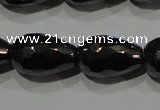 CHE155 15.5 inches 8*12mm faceted teardrop hematite beads