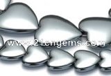 CHE16 16 inches 16mm & 25mm heart shape hematite beads Wholesale