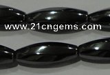 CHE168 15.5 inches 7*20mm faceted & twisted rice hematite beads