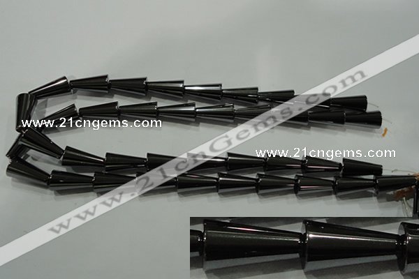 CHE171 15.5 inches 10*20mm cone hematite beads wholesale