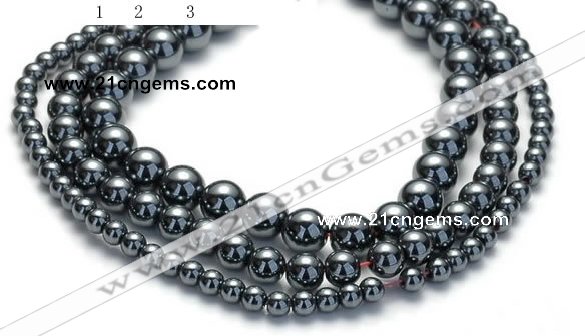 CHE18 16 inches 4mm & 6mm & 8mm round hematite beads Wholesale