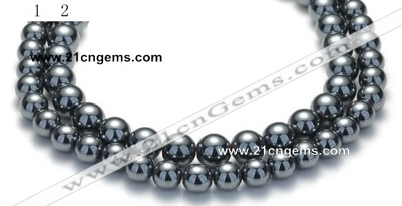 CHE19 16 inches 10mm & 12mm round hematite beads Wholesale