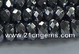 CHE2002 15.5 inches 5*8mm faceted rondelle hematite beads