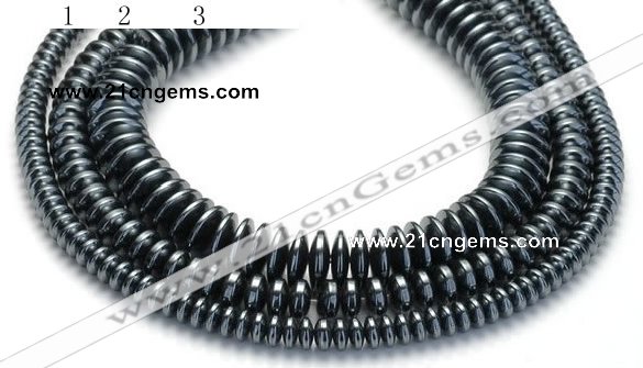 CHE21 16 inches 4mm & 8mm & 12mm coin hematite beads wholesale