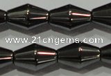 CHE214 15.5 inches 8*12mm bicone hematite beads wholesale