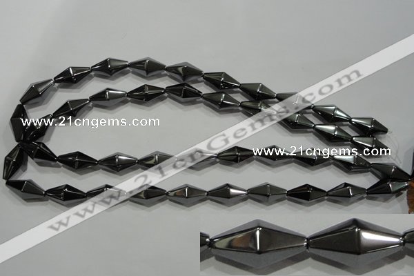 CHE219 15.5 inches 10*20mm faceted bicone hematite beads wholesale