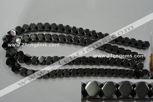 CHE224 15.5 inches 10*10mm faceted cube hematite beads wholesale