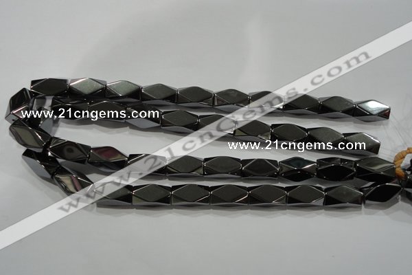 CHE225 15.5 inches 10*20mm faceted cuboid hematite beads wholesale