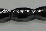 CHE227 15.5 inches 8*16mm faceted rice hematite beads wholesale