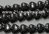 CHE256 15.5 inches 6*6mm heart hematite beads wholesale