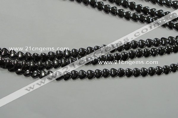 CHE256 15.5 inches 6*6mm heart hematite beads wholesale