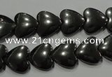 CHE259 15.5 inches 12*12mm heart hematite beads wholesale