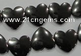 CHE264 Top-drilled 16*16mm heart hematite beads wholesale