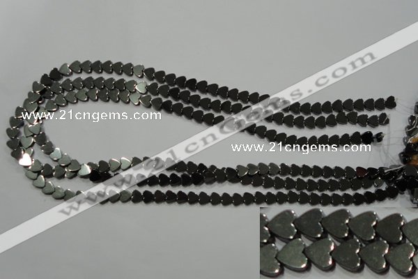 CHE267 15.5 inches 6*6mm heart hematite beads wholesale