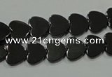 CHE269 15.5 inches 10*10mm heart hematite beads wholesale