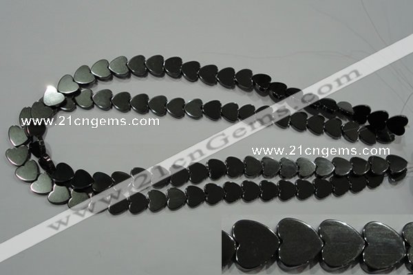 CHE269 15.5 inches 10*10mm heart hematite beads wholesale