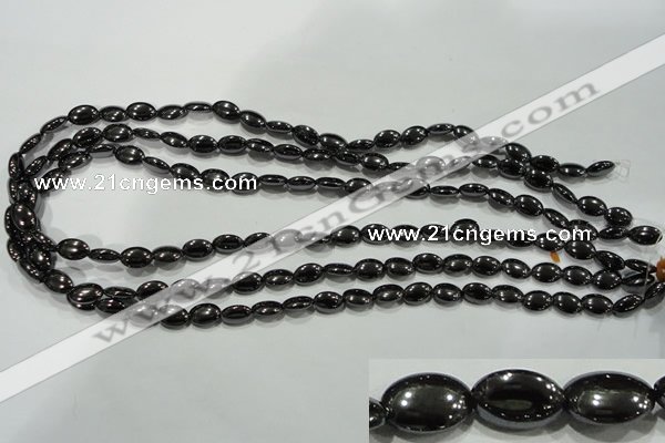 CHE276 15.5 inches 6*10mm oval hematite beads wholesale