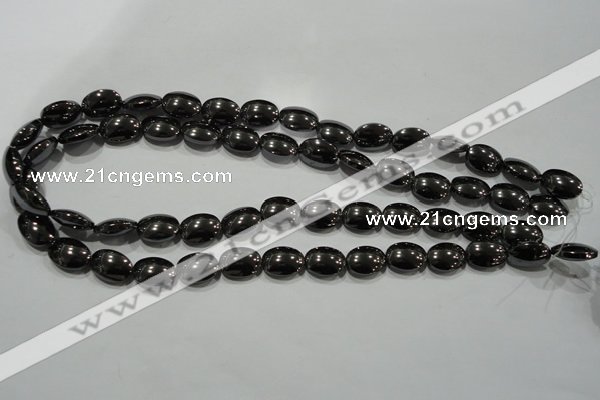 CHE277 15.5 inches 10*14mm oval hematite beads wholesale