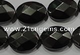 CHE284 15.5 inches 13*18mm faceted oval hematite beads wholesale