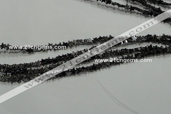 CHE292 15.5 inches 4mm star hematite beads wholesale