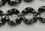 CHE304 15.5 inches 12mm donut hematite beads wholesale