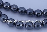 CHE33 16 inches 6mm faceted round hematite beads Wholesale