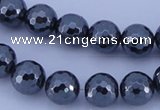 CHE35 16 inches 10mm faceted round hematite beads Wholesale