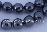 CHE36 16 inches 12mm faceted round hematite beads Wholesale