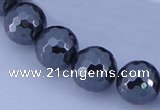 CHE37 16 inches 14mm faceted round hematite beads Wholesale