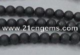 CHE402 15.5 inches 4mm round matte hematite beads wholesale