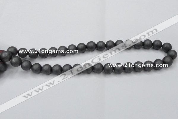 CHE405 15.5 inches 10mm round matte hematite beads wholesale