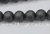 CHE406 15.5 inches 12mm round matte hematite beads wholesale