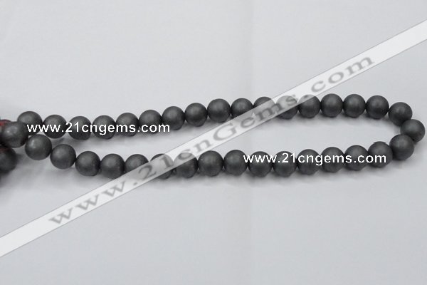 CHE406 15.5 inches 12mm round matte hematite beads wholesale