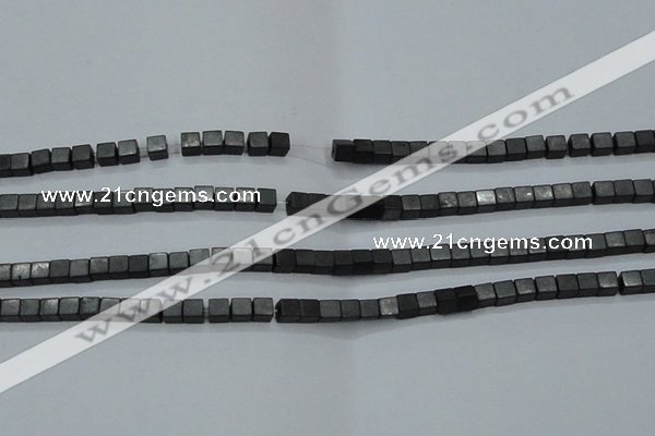 CHE416 15.5 inches 3*3mm cube matte hematite beads wholesale