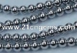 CHE424 15.5 inches 6mm round plated hematite beads wholesale